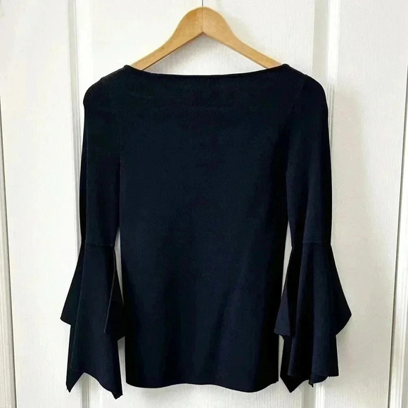 Banana  Republic Sweater Handkerchief Sleeve Crewneck Knit Top Navy Blue Size XS - Picture 5 of 16
